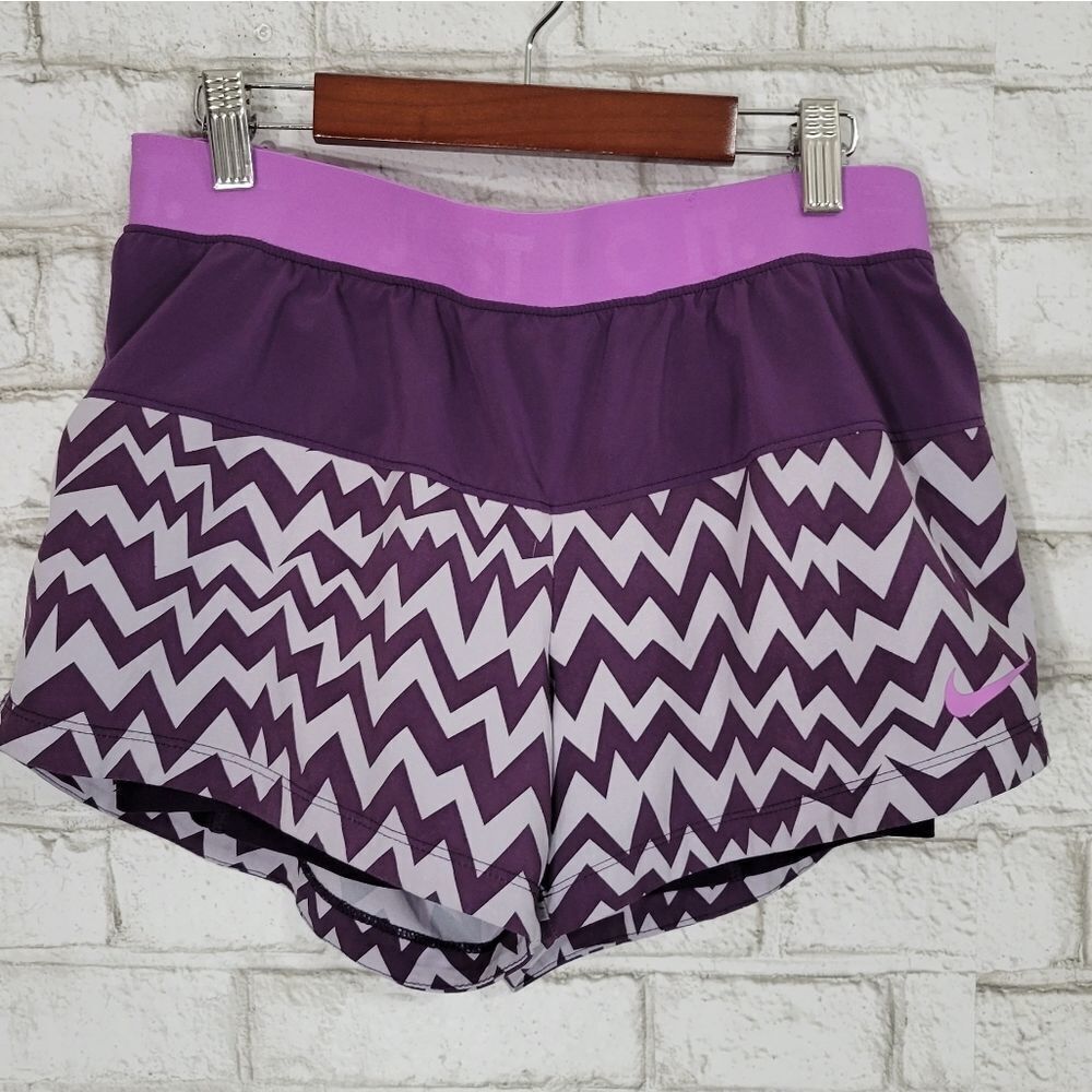 NIKE purple zig-zag athletic shorts